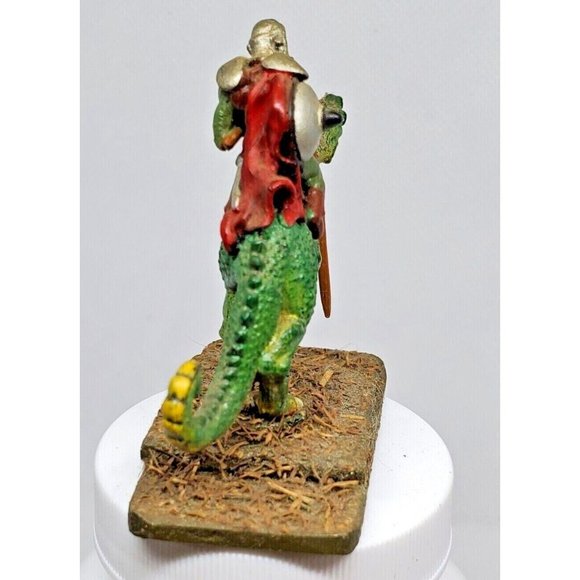 Ogre Warrior Riding On Dinosaur Figurine On Stone Slate Game Piece - Picture 4 of 12